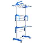 Estendal dobrável com rodas - Azul - Herzberg HG-8034BLU